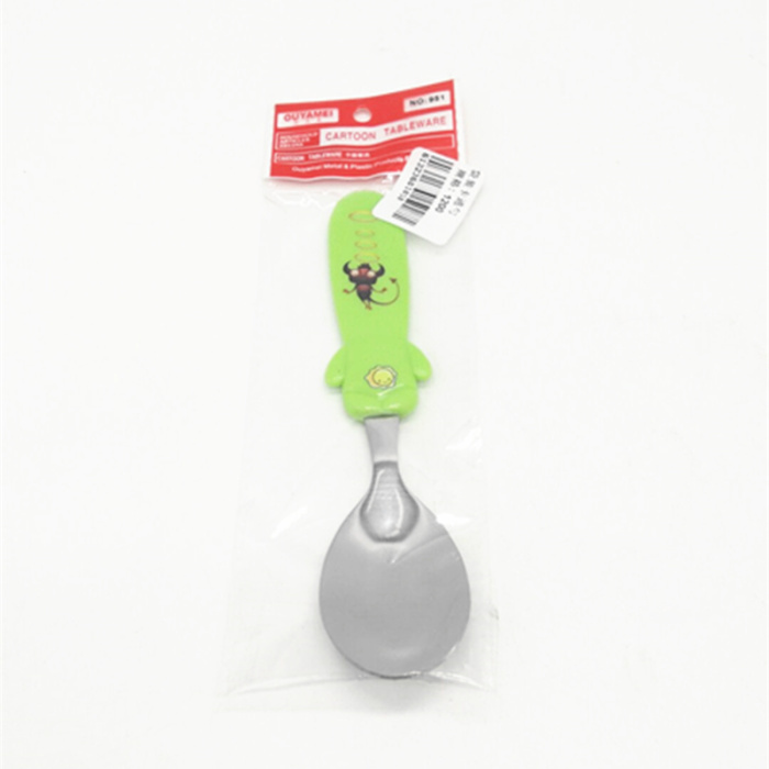 Bag cartoon ladle creative cartoon kids dinner spoons stainless steel baby baby food spoon