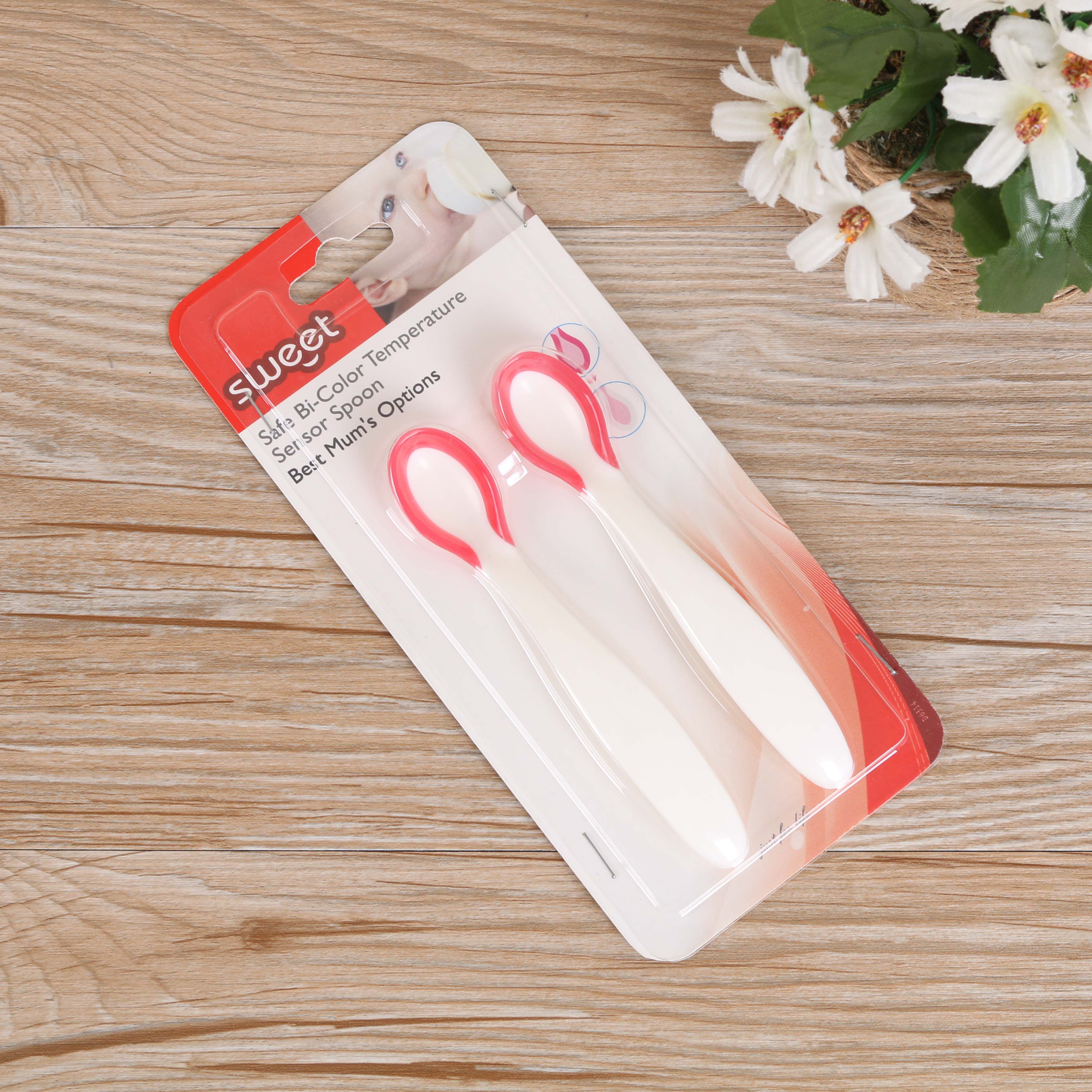 Baby Baby temperature change spoon cutlery with two spoons