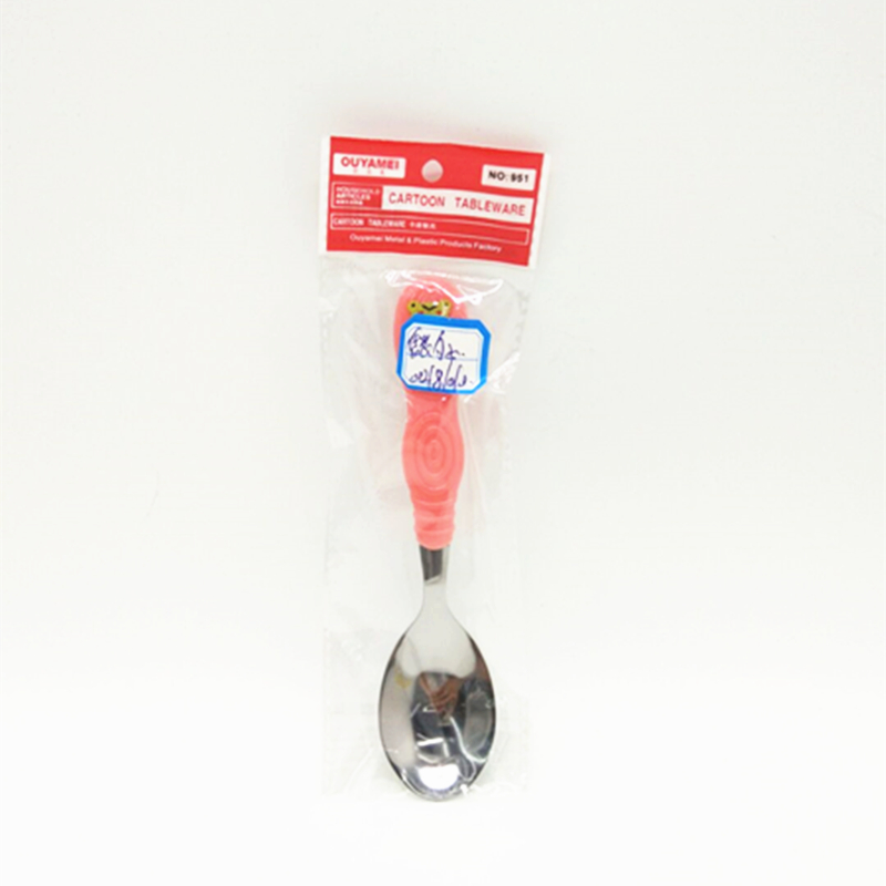 Bag cartoon ladle creative cartoon kids dinner spoons stainless steel baby baby food spoon