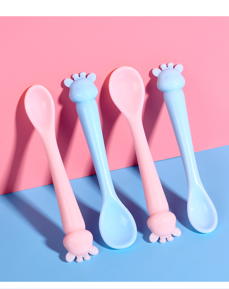 Manufacturer Direct Baby Spoons Deer Modeling Cartoon Spoons baby Feeding Tableware Spoons Training Spoons