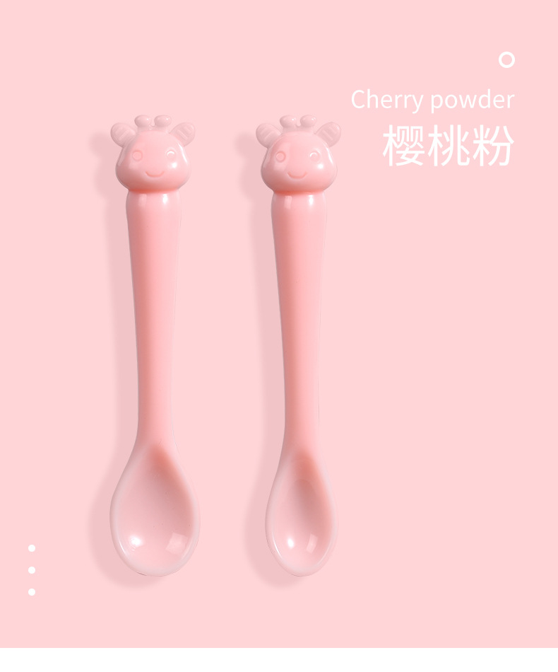 Manufacturer Direct Baby Spoons Deer Modeling Cartoon Spoons baby Feeding Tableware Spoons Training Spoons