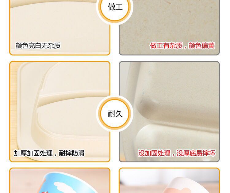 Bamboo Fiber Children's Tableware comes with a 5-piece Baby Cartoon Rice Bowl Set of Spoons and Forks