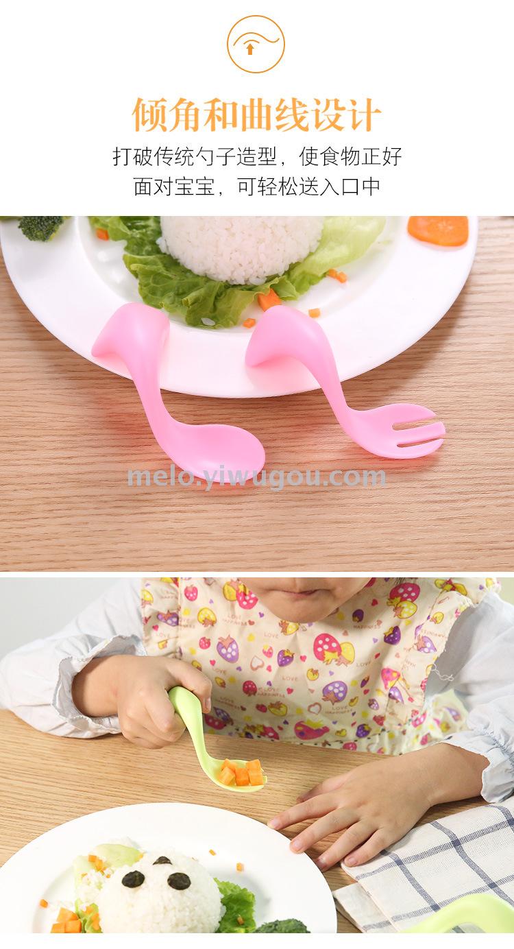 Baby tilting spoon, learning to eat training spoons, children fork spoons, baby utensils Baby tilting spoon, learning to eat training spoons, children fork spoons, baby utensils