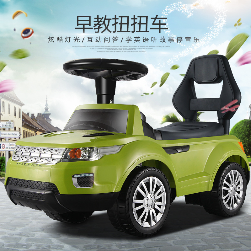 Feng Da Multifunctional Baby Swing Car with Light Music Early Education Sliding Luge Four-Wheel Toddler Toys Stroller