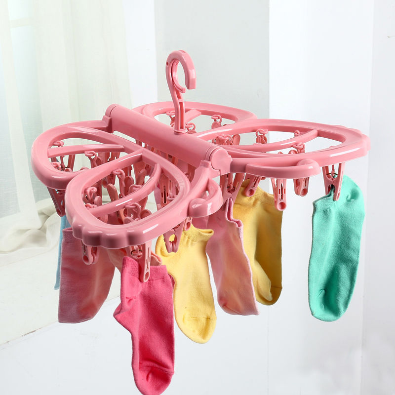Socks Hanger Multi-Clip Folding Pant Rack Underwear Baby and Infant Cool Hanger Windproof Clothes Hanging Clothes Pin Socks Hanger Multi-Clip Folding Pant Rack Underwear Baby and Infant Cool Hanger Windproof Clothes Hanging Clothes Pin