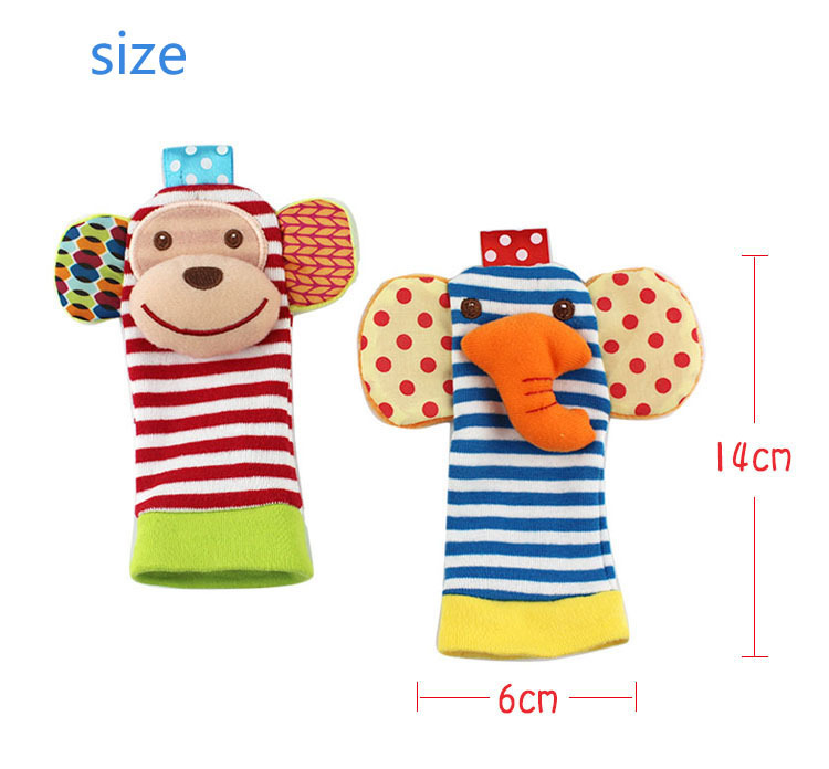 Newborn Infant Cartoon Animal Wrist Bell Bell Socks New Children's Wrist Strap Socks Set Newborn Infant Cartoon Animal Wrist Bell Bell Socks New Children's Wrist Strap Socks Set