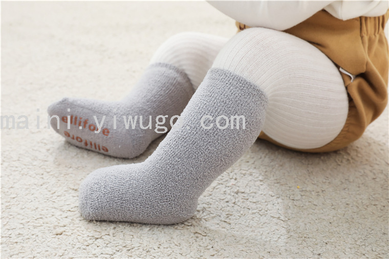 2021 Autumn and Winter Solid Color Baby Terry Tube Socks Coral Fleece Thickened Warm Floor Socks Non-Slip Infant Socks 2021 Autumn and Winter Solid Color Baby Terry Tube Socks Coral Fleece Thickened Warm Floor Socks Non-Slip Infant Socks