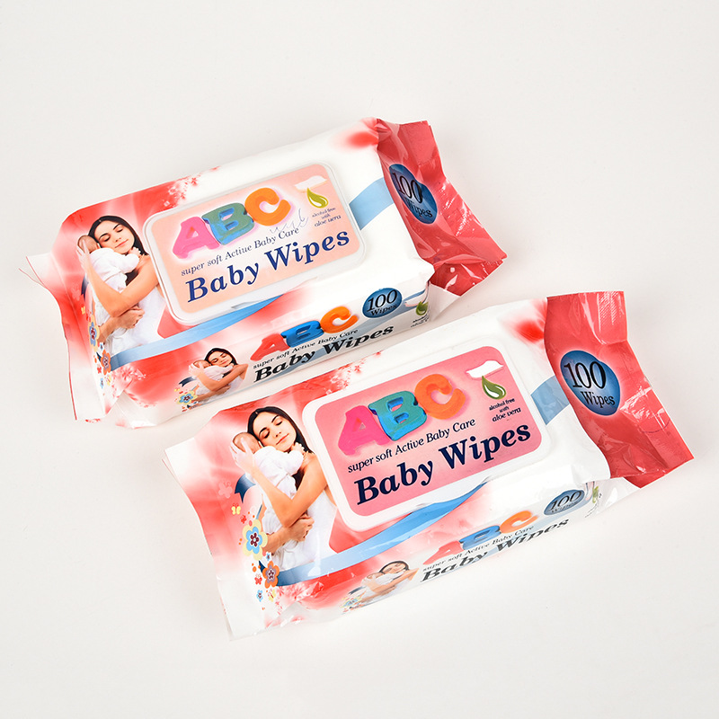 Manufacturer Disposable with Lid Wet Tissue Women's Deep Cleansing Cotton Baby 100 Pieces Cleansing Wet Tissue