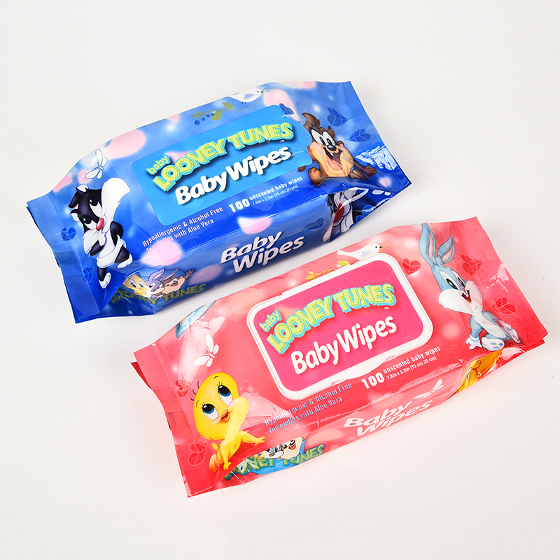 Manufacturer Disposable with Lid Wet Tissue Women&#039;s Cleansing Cotton Baby 100 Pieces Cleansing Wet Tissue
