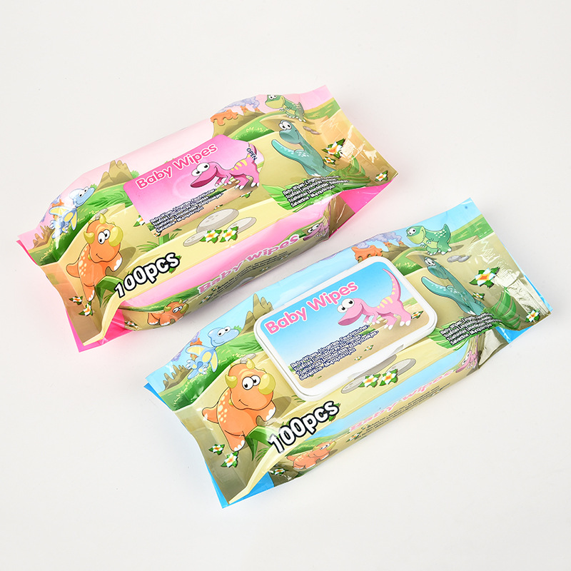 Manufacturer Disposable with Lid Wet Tissue Women's Cleansing Cotton Baby 100 Pieces Cleansing Wet Tissue