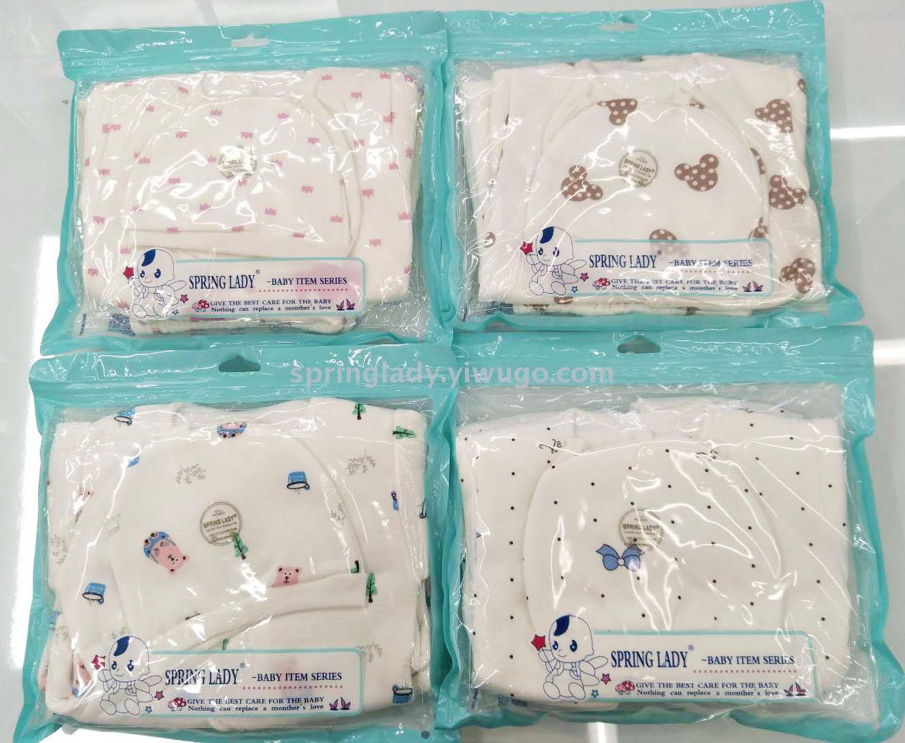Bowknot Milk Silk Suit Newborn Baby Clothes Baby and Infant 5-Piece Spring Lady