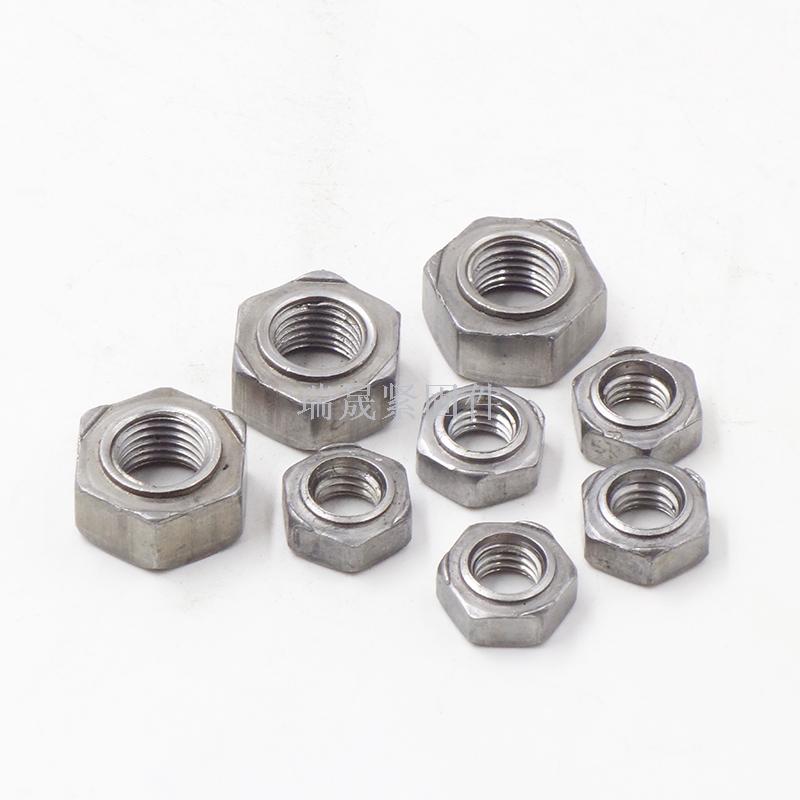 Weld female hexagon weld nut spot-weld nut, nuts, angle-free, footless, welded, thickened, welded nut