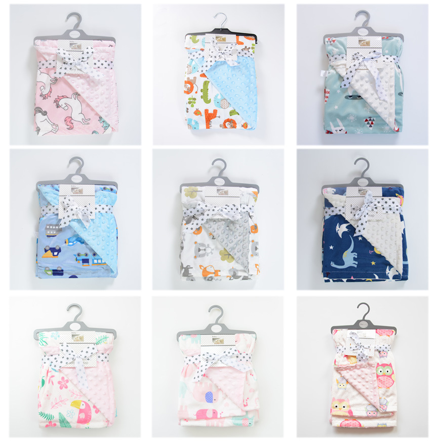 Baby Blanket Quilt Autumn and Winter Baby Blanket Printed Coral Fleece Air Conditioner Quilt Bean Blanket Whole Small