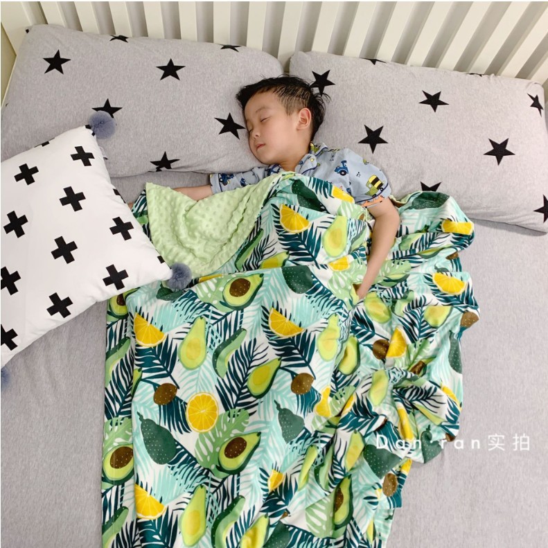 Baby Blanket Quilt Autumn and Winter Baby Blanket Printed Coral Fleece Air Conditioner Quilt Bean Blanket Whole Small