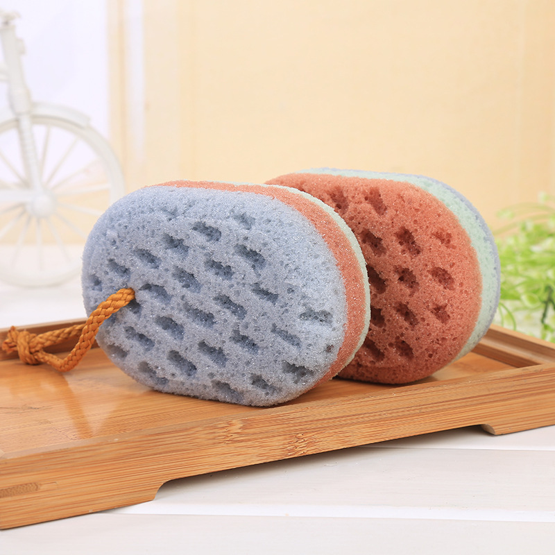 Three-Color Small Oval Seaweed Bath Sponge Bathroom Bath Foam Towel Wash Cloth Bath Spong Mop