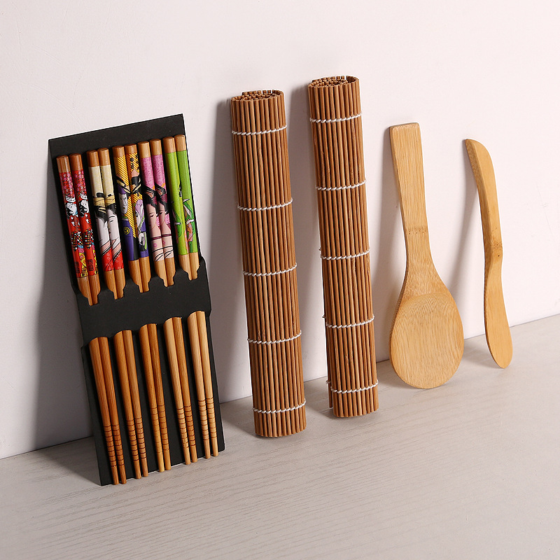 Factory Direct Sales Sushi Tool Set Japanese-Style Compact Roll Making Seaweed Rice Ball Bento Tool Set