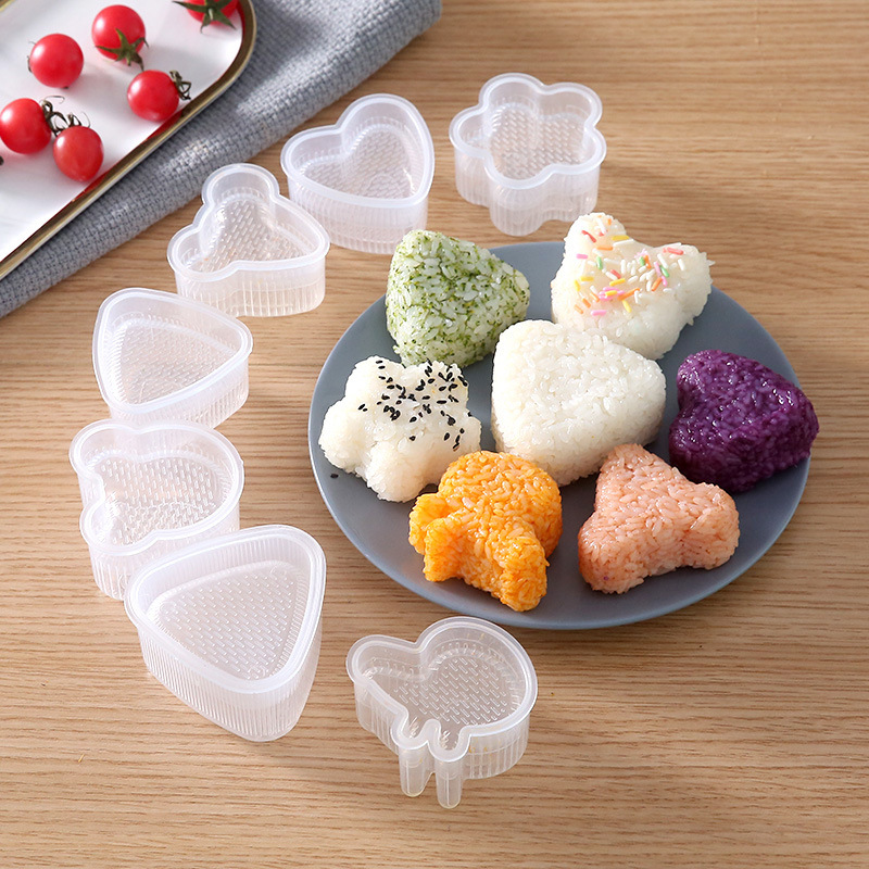 Japanese Transparent Cartoon Animal Shape DIY Seaweed Sushi Mold Triangle Rice Ball Mold Children&#039;s Rice Bento