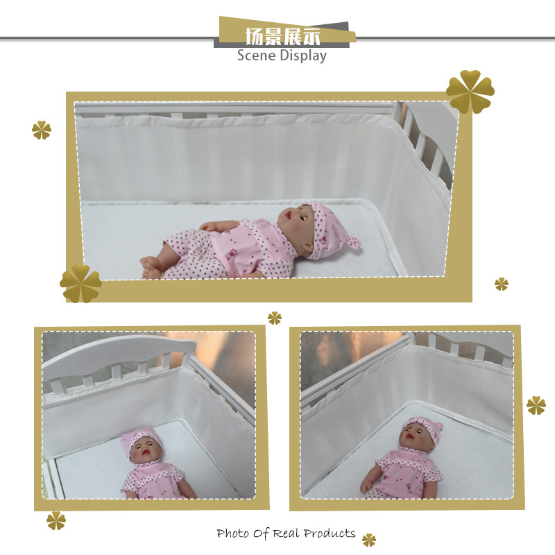 Baby Bed Fence Spring and Summer 3D Breathable Baby Anti-Collision Bedding Kit Removable and Washable  Anti Collision