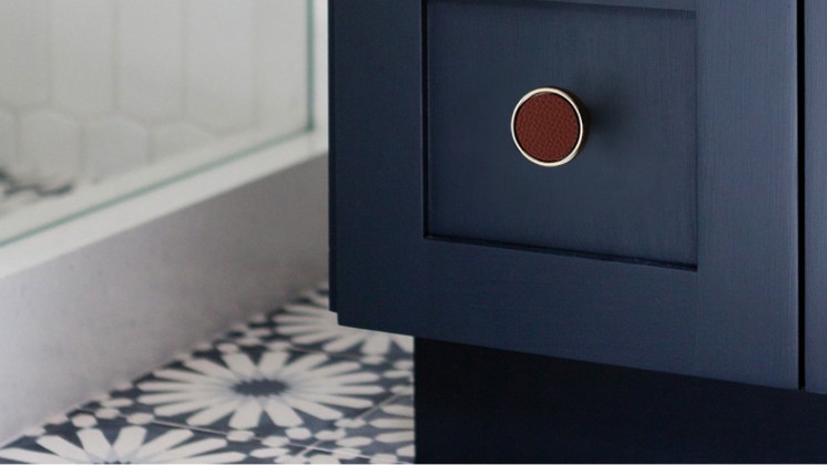Minimalist Leather Wardrobe Door Handle Cabinet Anti-Collision Leather Cabinet Door Handle Genuine Leather Door Handle