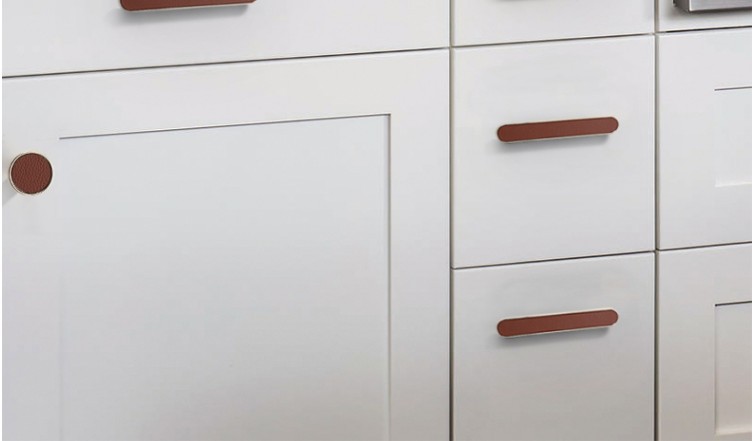 Minimalist Leather Wardrobe Door Handle Cabinet Anti-Collision Leather Cabinet Door Handle Genuine Leather Door Handle