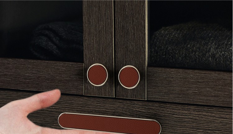 Minimalist Leather Wardrobe Door Handle Cabinet Anti-Collision Leather Cabinet Door Handle Genuine Leather Door Handle