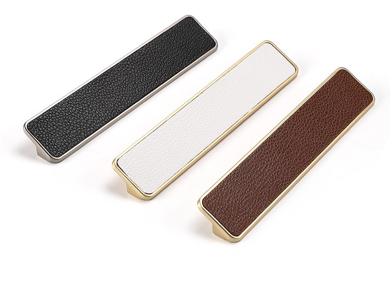 Minimalist Leather Wardrobe Door Handle Cabinet Anti-Collision Leather Cabinet Door Handle Genuine Leather Door Handle
