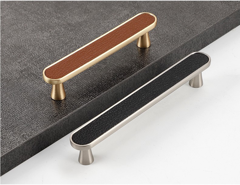 Minimalist Leather Wardrobe Door Handle Cabinet Anti-Collision Leather Cabinet Door Handle Genuine Leather Door Handle