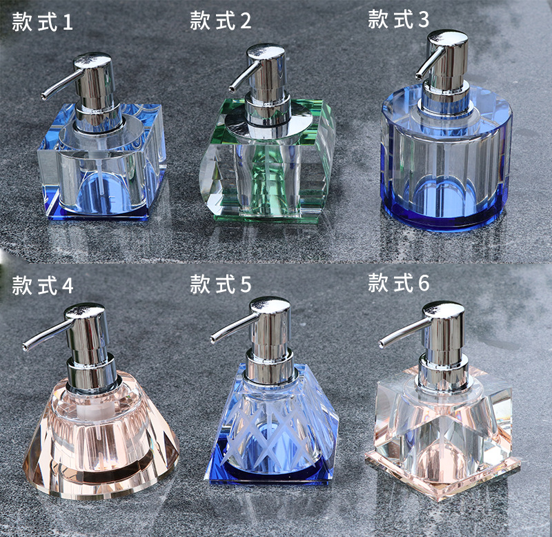 Hotel KTV crystal hand sanitizer bottle soap bottle glass hand sanitizer bottle shampoo bath lotion bottle Bathroom bath Hotel KTV crystal hand sanitizer bottle soap bottle glass hand sanitizer bottle shampoo bath lotion bottle Bathroom bath
