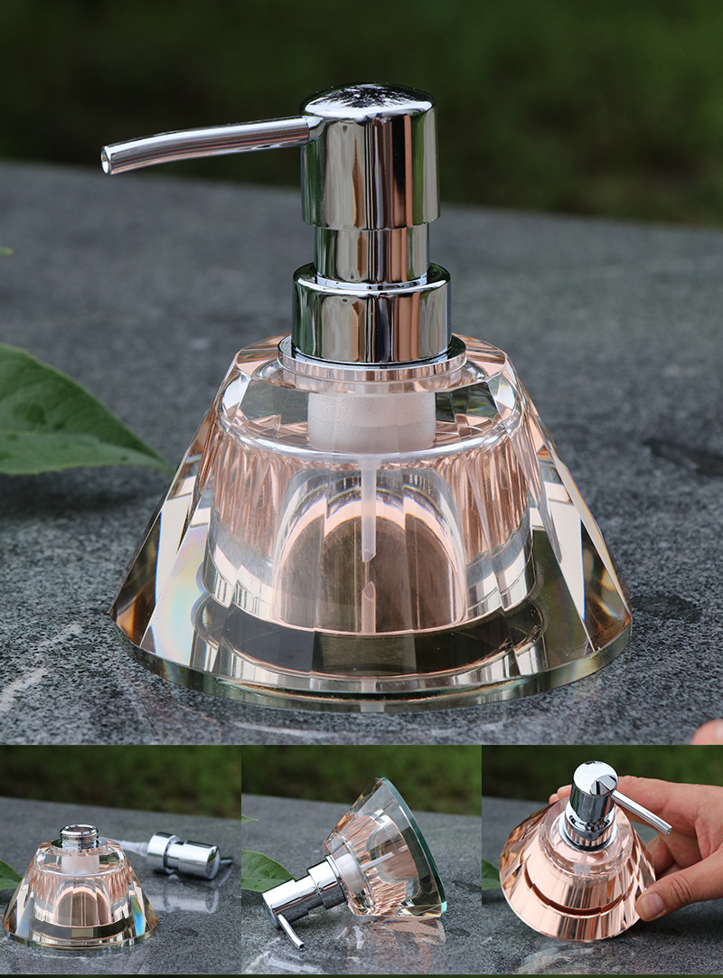 Hotel KTV crystal hand sanitizer bottle soap bottle glass hand sanitizer bottle shampoo bath lotion bottle Bathroom bath Hotel KTV crystal hand sanitizer bottle soap bottle glass hand sanitizer bottle shampoo bath lotion bottle Bathroom bath