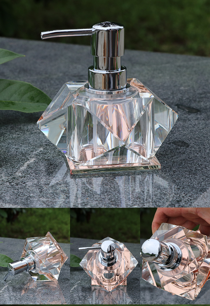 Hotel KTV crystal hand sanitizer bottle soap bottle glass hand sanitizer bottle shampoo bath lotion bottle Bathroom bath Hotel KTV crystal hand sanitizer bottle soap bottle glass hand sanitizer bottle shampoo bath lotion bottle Bathroom bath