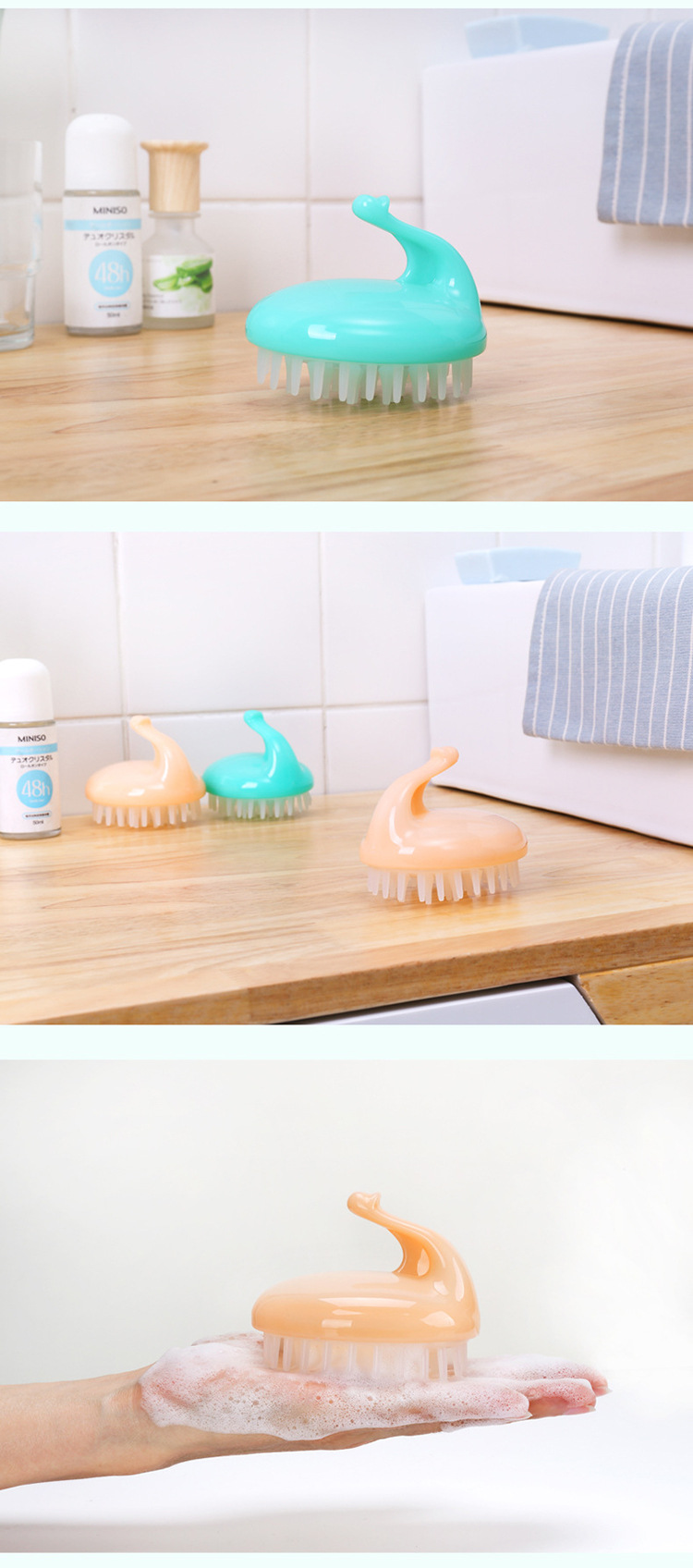 . Silicone Shampoo Massage Brush Shampoo Comb Hair-Washing Comb Shampoo Brush Silicone Head Washing Fantastic Soft Brush