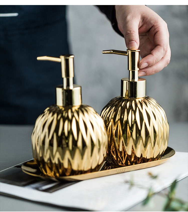 Ceramic Light Luxury hand sanitizer bottle Body wash Shampoo lotion bottle Press bottle in hotel Guesthouse bathroom Ceramic Light Luxury hand sanitizer bottle Body wash Shampoo lotion bottle Press bottle in hotel Guesthouse bathroom
