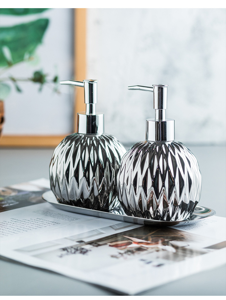 Ceramic Light Luxury hand sanitizer bottle Body wash Shampoo lotion bottle Press bottle in hotel Guesthouse bathroom Ceramic Light Luxury hand sanitizer bottle Body wash Shampoo lotion bottle Press bottle in hotel Guesthouse bathroom