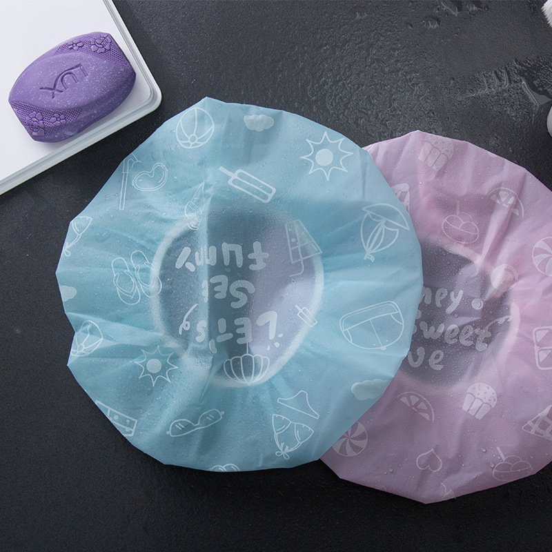 thickened bathroom waterproof shower cap ladies waterproof shower cap environmental protection shampoo cap lampblack cap