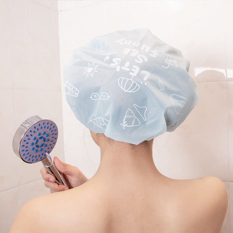 thickened bathroom waterproof shower cap ladies waterproof shower cap environmental protection shampoo cap lampblack cap
