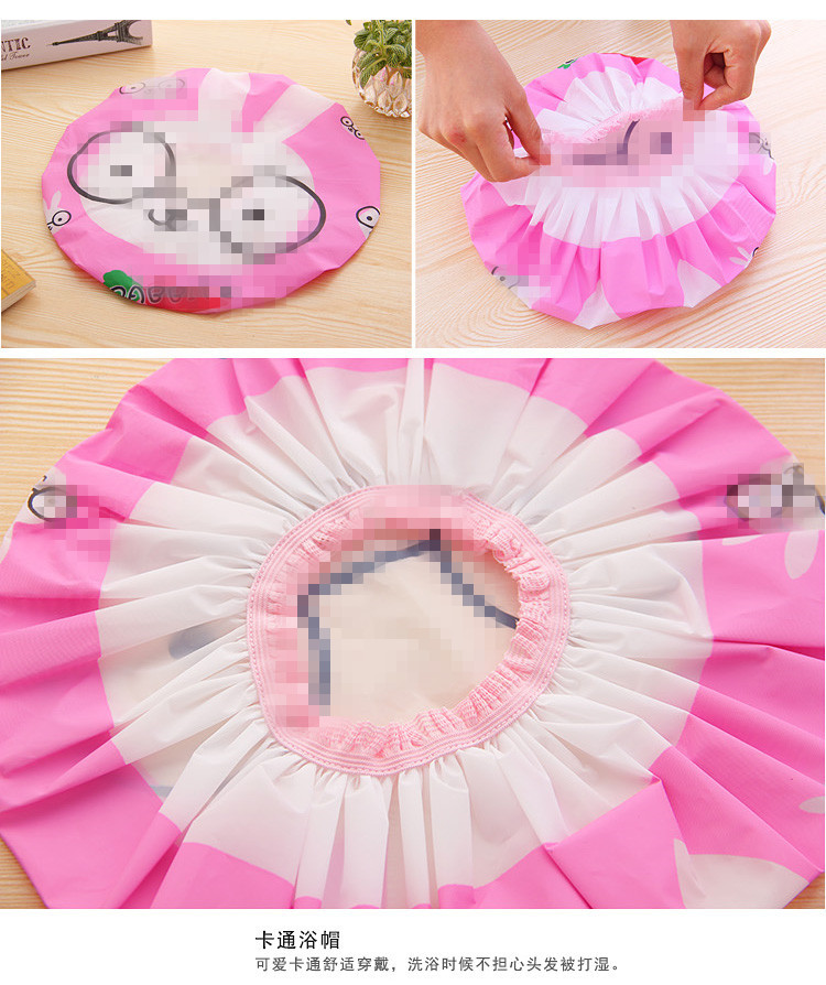 Cute cartoon bathing cap Japanese shower cap shampoo cap anti - lampblack cap Cute cartoon bathing cap Japanese shower cap shampoo cap anti - lampblack cap