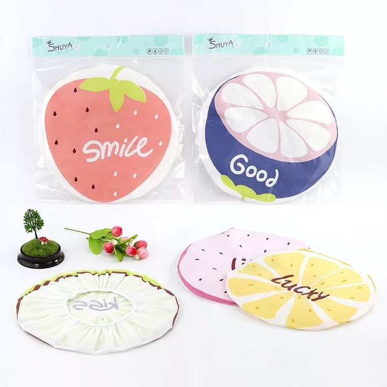 Cute Cartoon Waterproof Shower Cap Bath Waterproof Shower Cap Shampoo Cap Coking Caps Cartoon Fruit Printed Shower Cap