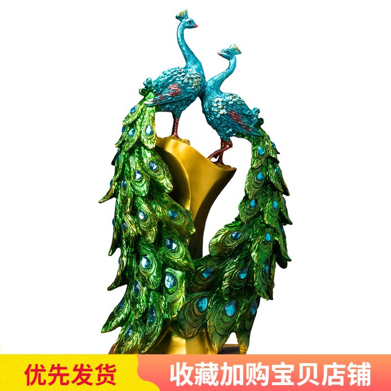 Peacock Decoration Living Room TV Cabinet Entrance Coffee Table TV Cabinet Home Imported arts and crafts