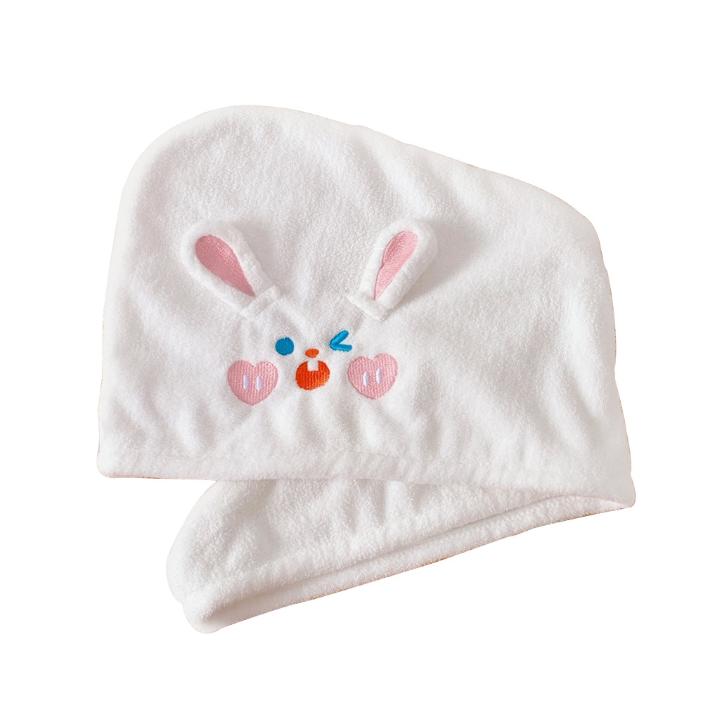   Cap Female Cute Cha Cha Bear Water-Absorbing Quick-Drying Head Cover Thickened Shower Cap Student Shampoo Towel Cute