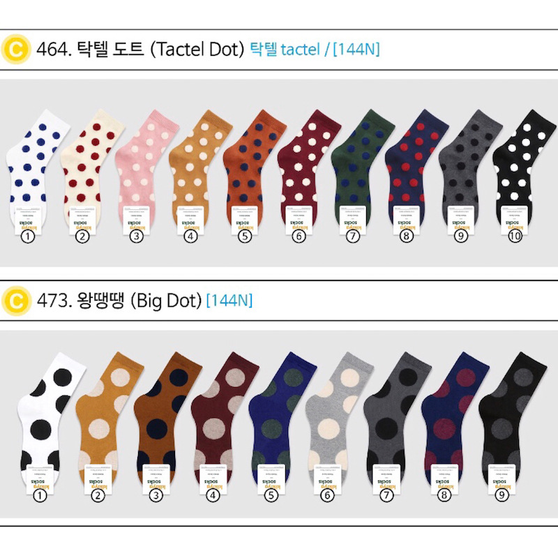 Korean Imported Socks Kikiya Polka Dots Retro Series Fashionable American Modern Circular Dots