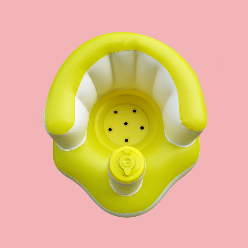 Powder and white baby inflatable sofa baby learn to sit chair child chair dining chair will carry bath stool PVC toys Powder and white baby inflatable sofa baby learn to sit chair child chair dining chair will carry bath stool PVC toys