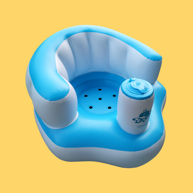 Powder and white baby inflatable sofa baby learn to sit chair child chair dining chair will carry bath stool PVC toys Powder and white baby inflatable sofa baby learn to sit chair child chair dining chair will carry bath stool PVC toys