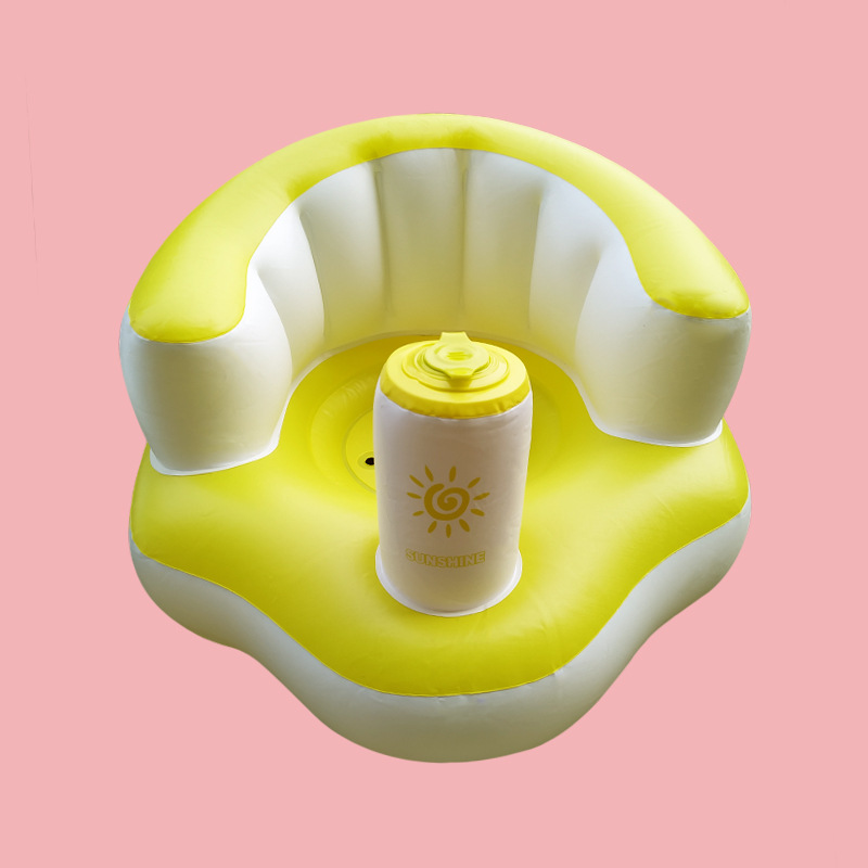 Powder and white baby inflatable sofa baby learn to sit chair child chair dining chair will carry bath stool PVC toys Powder and white baby inflatable sofa baby learn to sit chair child chair dining chair will carry bath stool PVC toys