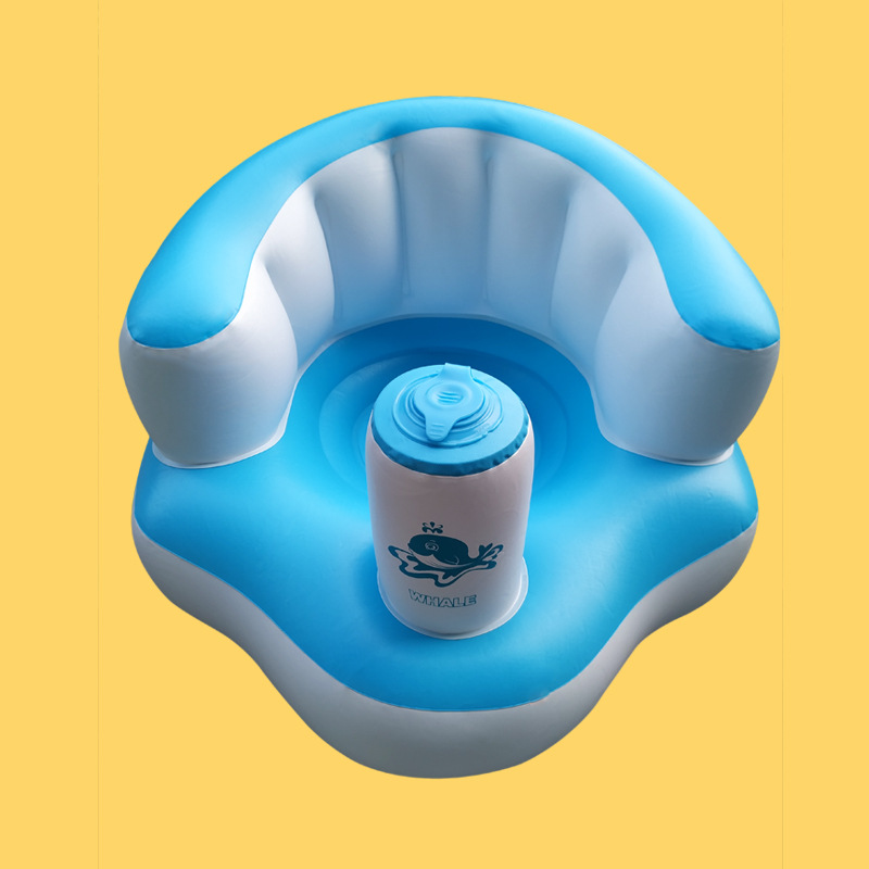 Powder and white baby inflatable sofa baby learn to sit chair child chair dining chair will carry bath stool PVC toys Powder and white baby inflatable sofa baby learn to sit chair child chair dining chair will carry bath stool PVC toys
