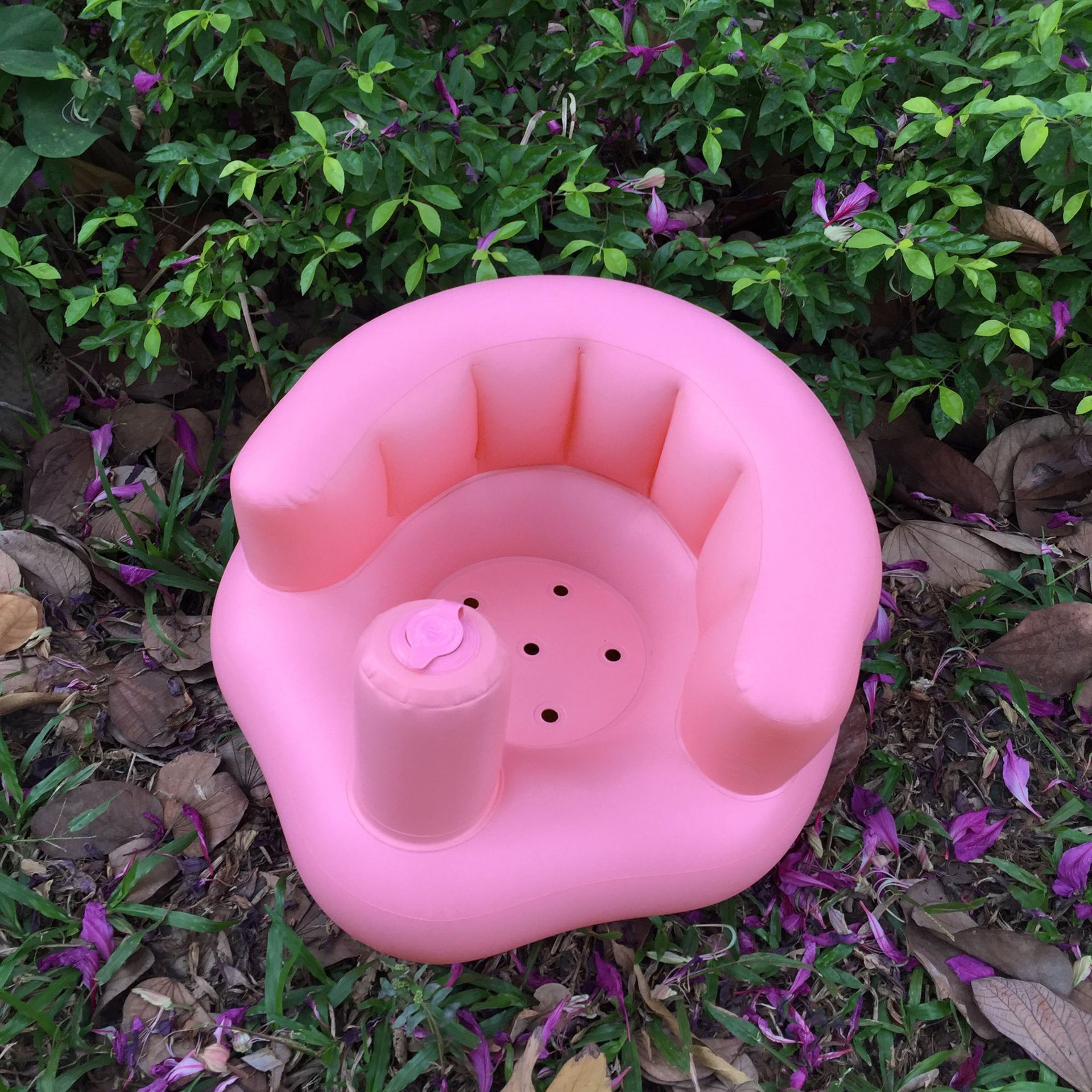 Pink basic inflatable sofa baby learn to sit chair eat chair bath stool inflatable toys