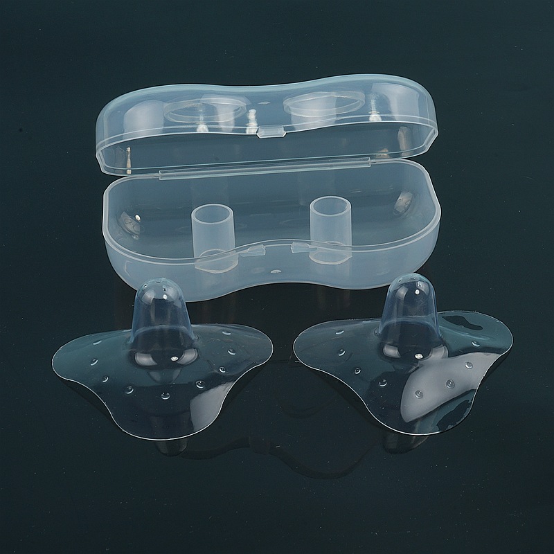 Triangle Silicone Nipple Shields Soft Silicone Nipple Protector Pair with PP Box Package Wholesale Maternal Supplies
