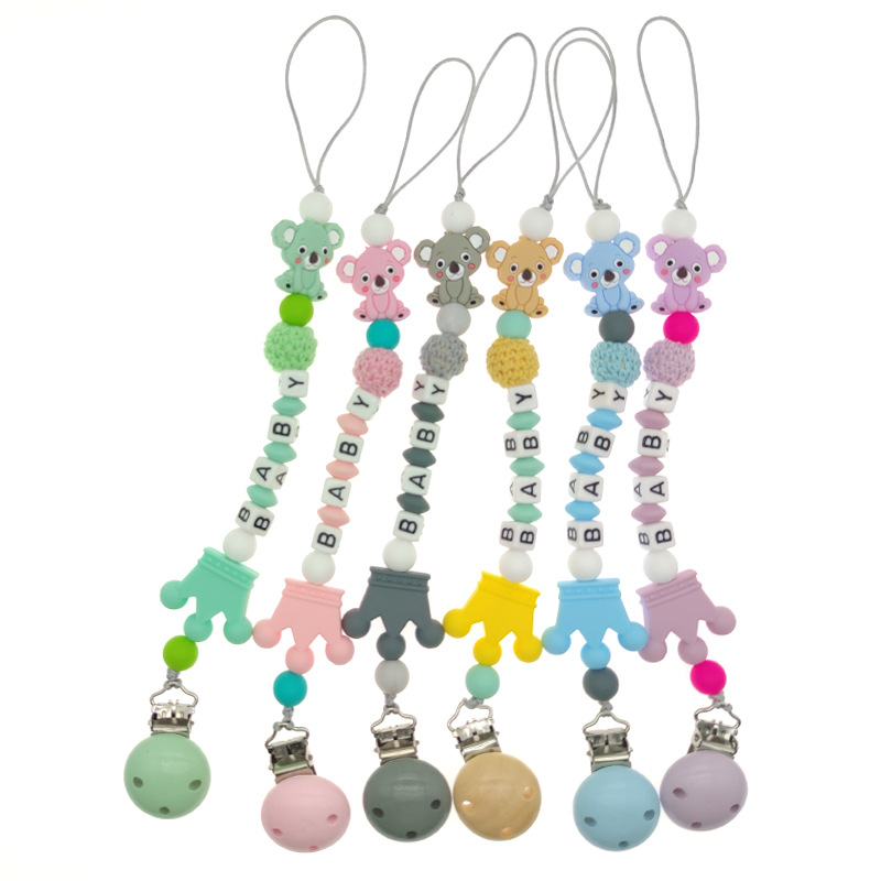 INS Hot Sale Silicone Nipple Chain Baby Products Drop-Preventing Chain Molar Chain Amazon Pacifier Clip