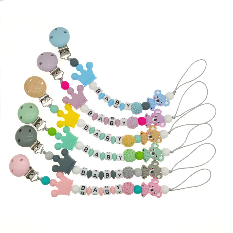 INS Hot Sale Silicone Nipple Chain Baby Products Drop-Preventing Chain Molar Chain Amazon Pacifier Clip