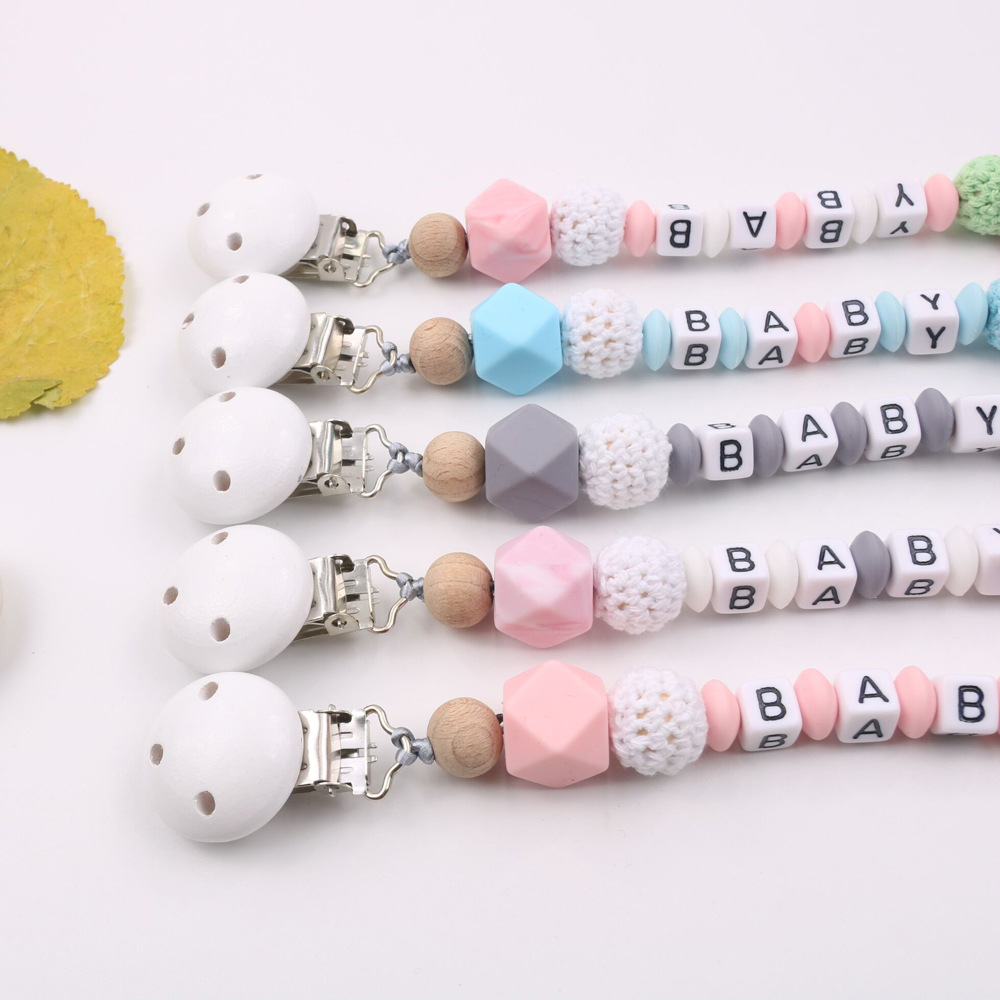 INS Hot Amazon Foreign Trade Pacifier Strap Five-Pointed Star Silicone Nipple Chain Pacifier Clip