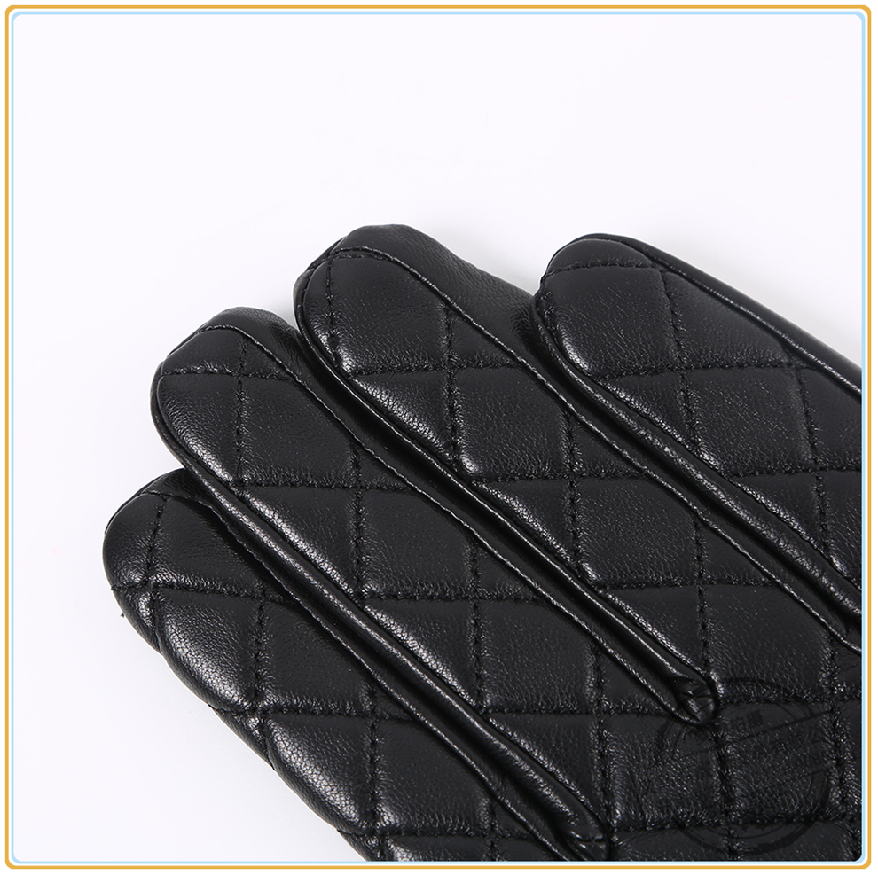 Tiger King New Men's Plaid Imported Sheepskin Autumn and Winter Warm Leather Gloves Outdoor Riding Motorcycle